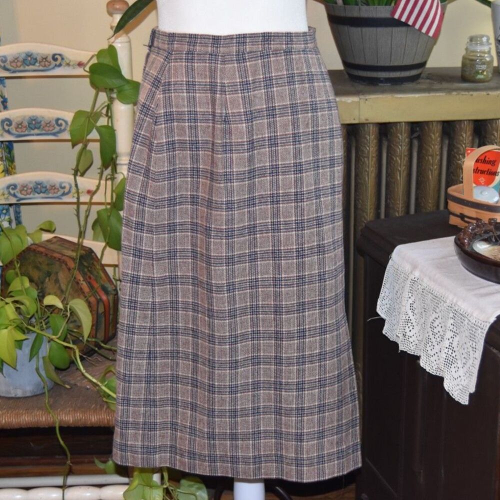 Vintage 1970s Young Pendleton Skirt Portland Oregon Plaid Lined Size Small